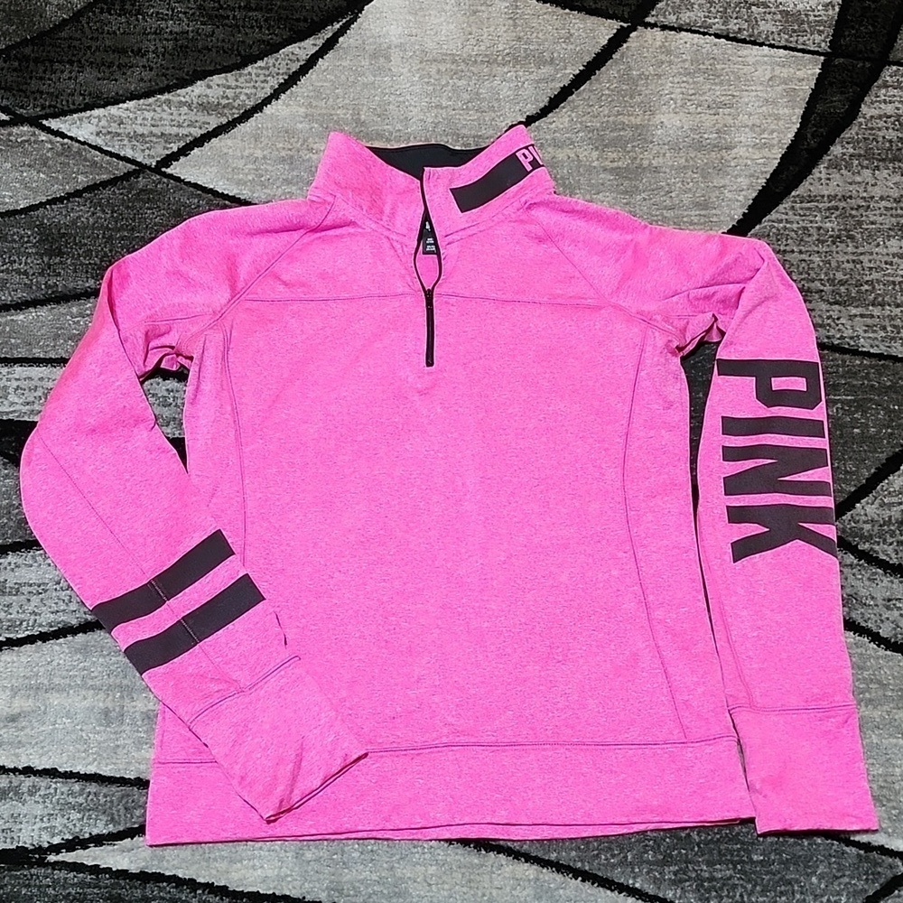 VINTAGE VS PINK ULTIMATE QUARTER-ZIP THUMB-HOLE SHIRT JACKET